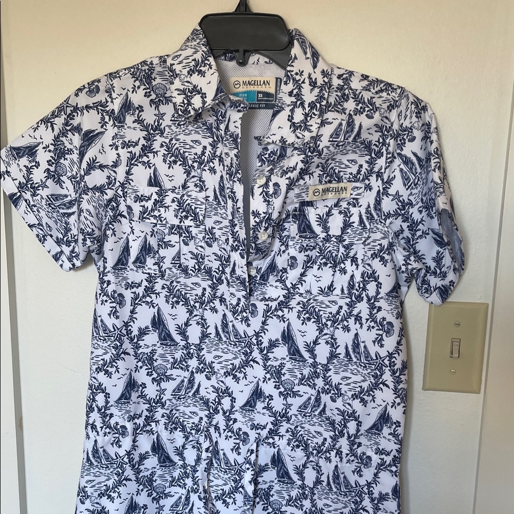 Magellan Outdoors womens Blue and White dress